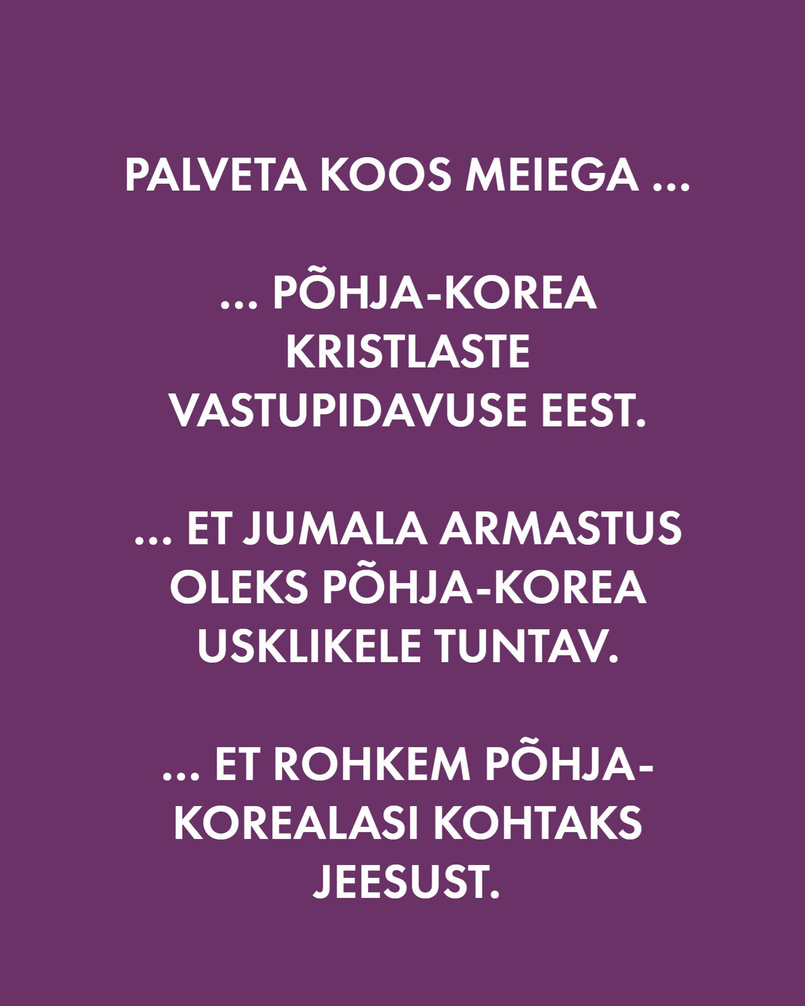 Kiri ustavalt Põhja-Korea kristlaselt