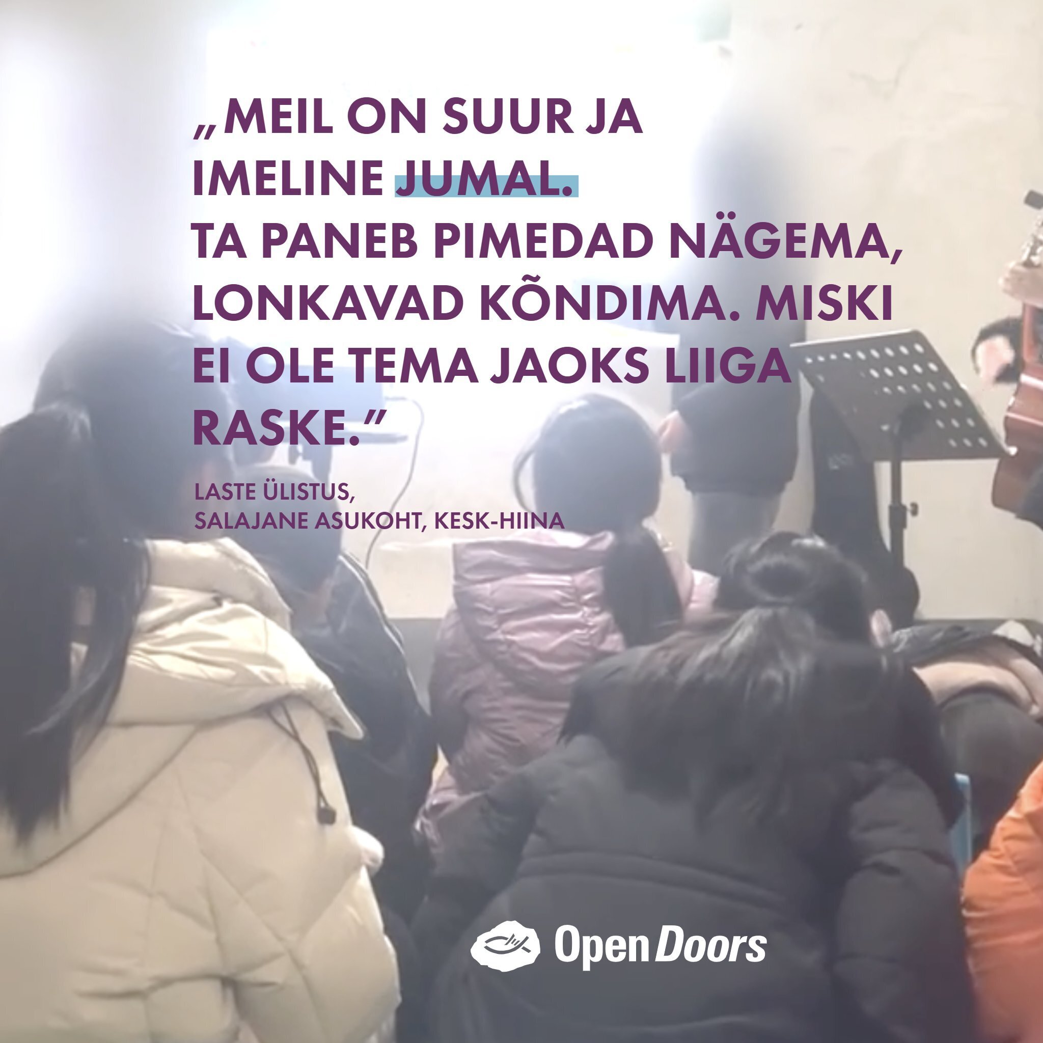 Lapsed ülistavad Jumalat Hiinas