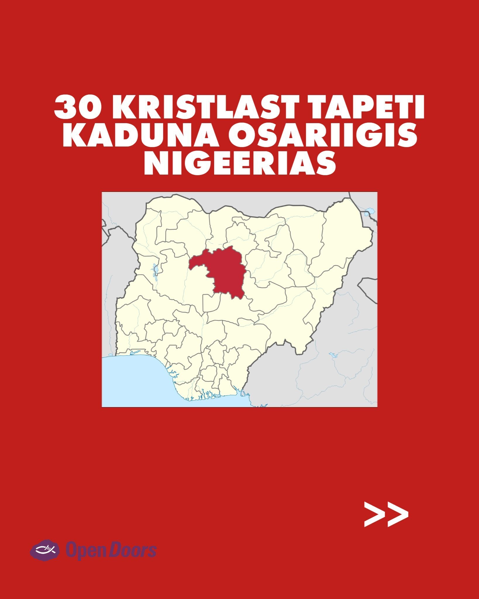 30 kristlast tapeti Kaduna osariigis Nigeerias