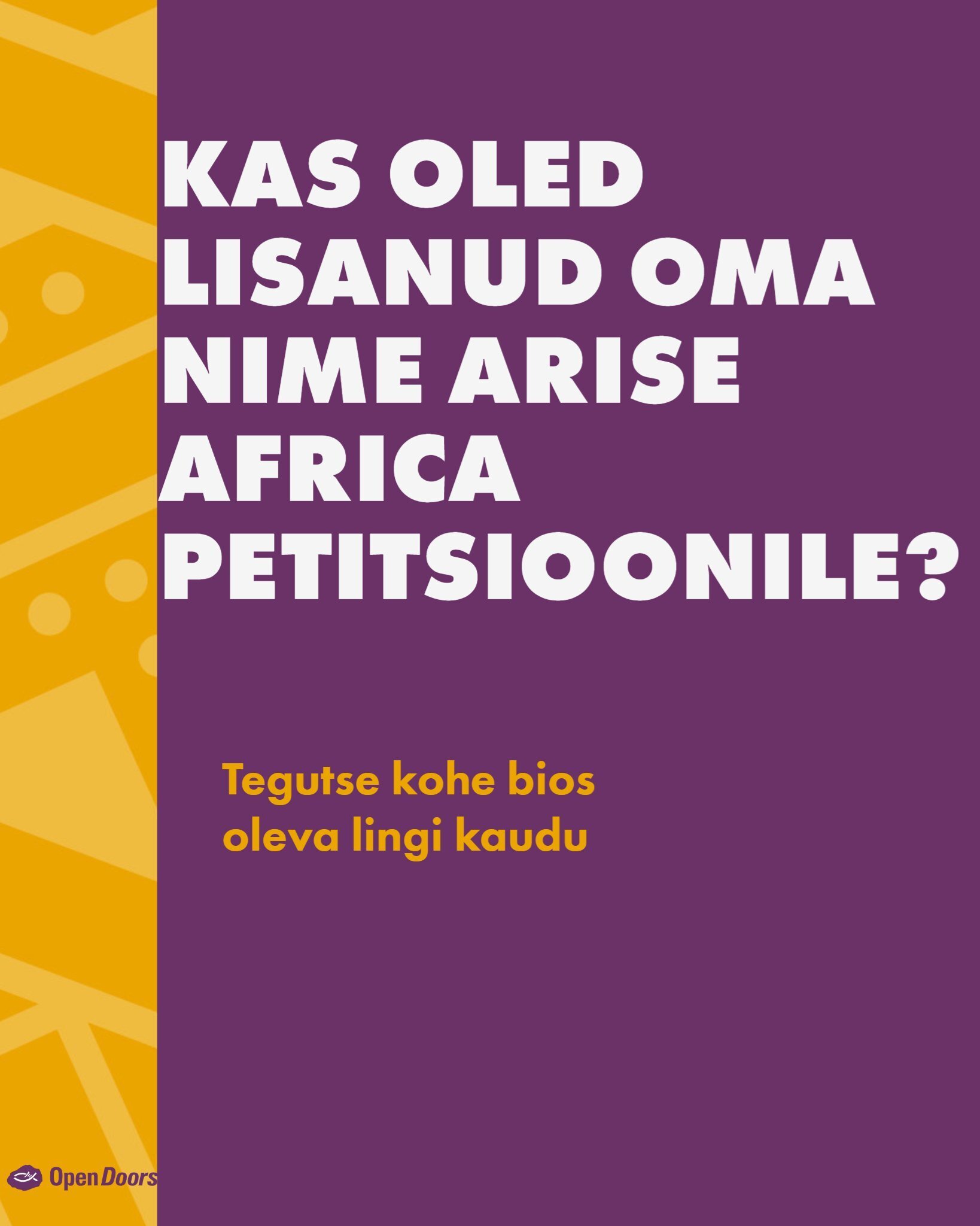 Allkirjasta täna Arise Africa petitsioon