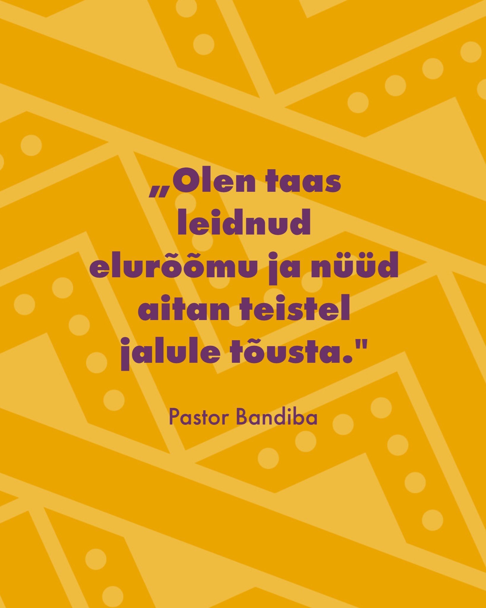 Pastor Bandiba jaoks oli kristlaste hoolitsus ja toetus kogu maailmast lootuse algus