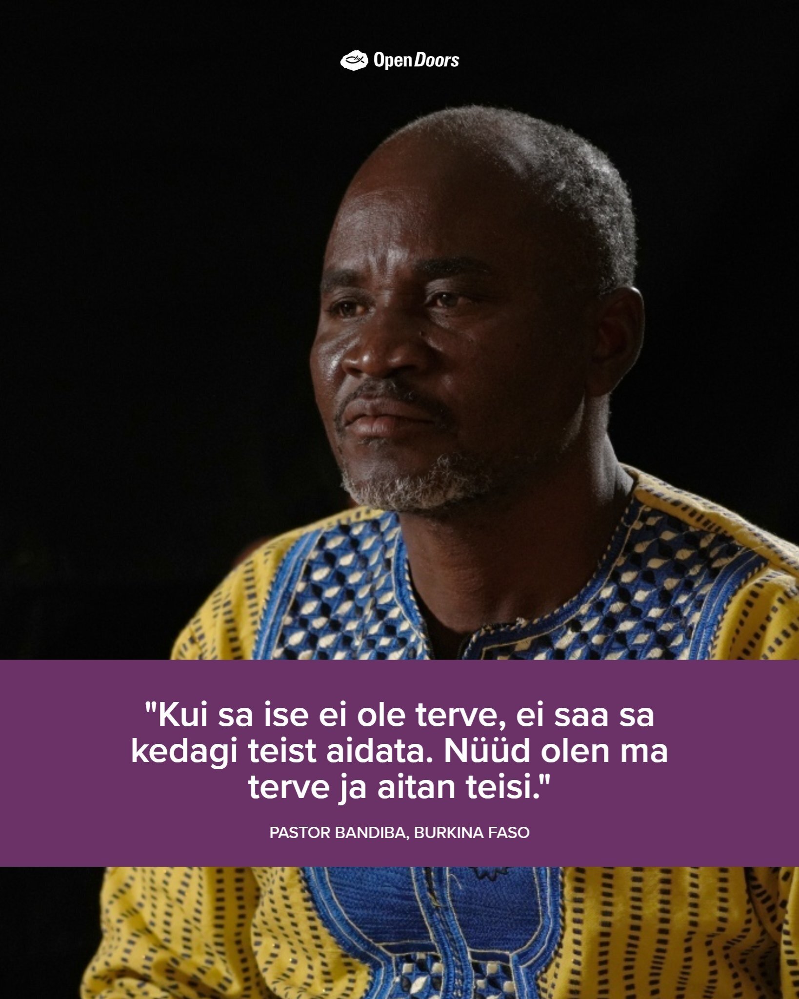 Pastor Bandiba leiab tervenemise pärast vägivalda Burkina Fasos